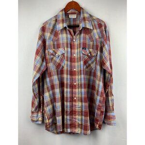 Vintage Key Mens Plaid Western Shirt Size 2XL